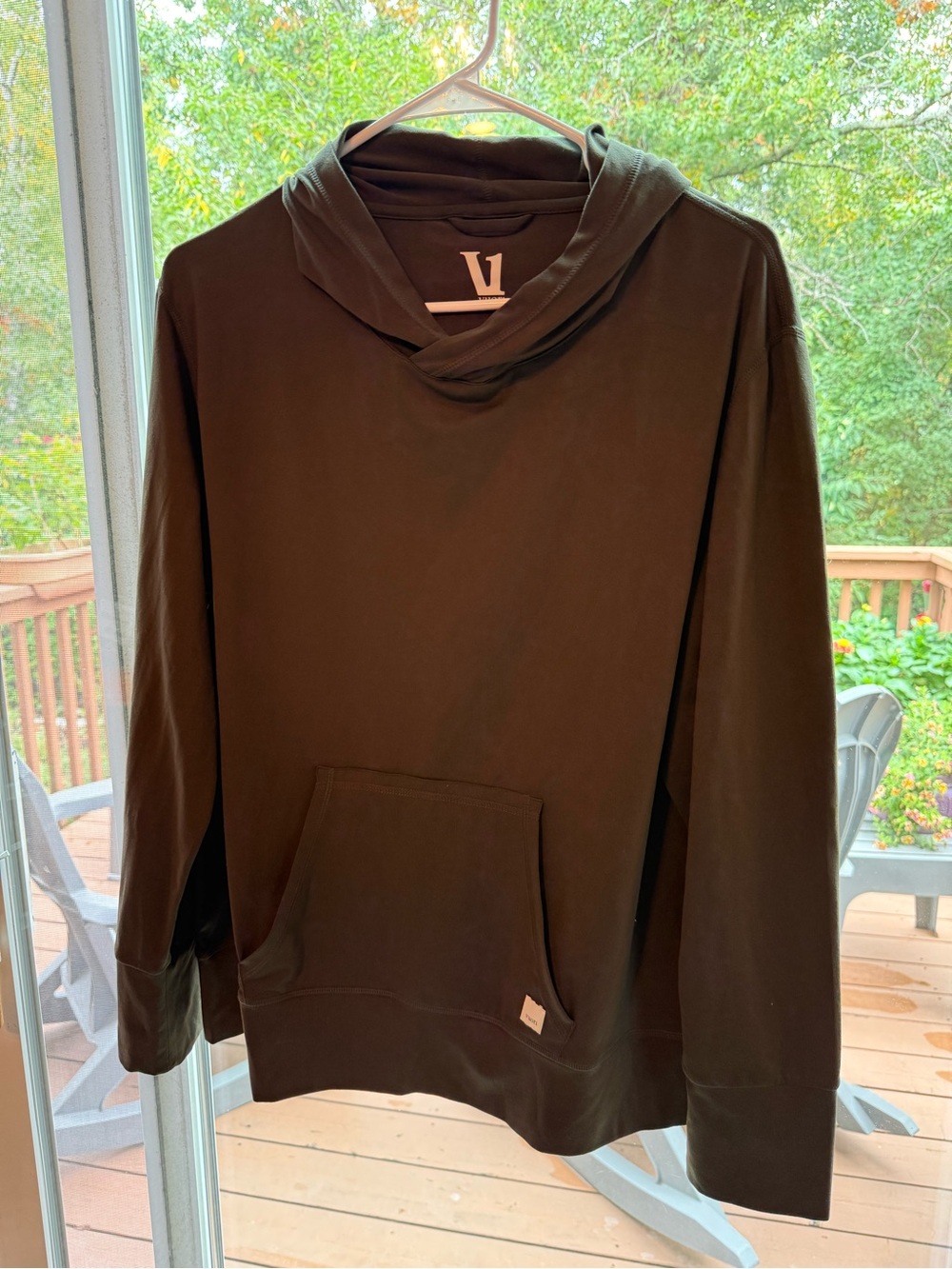 Vuori Dark Green Hooded Pullover Sweater